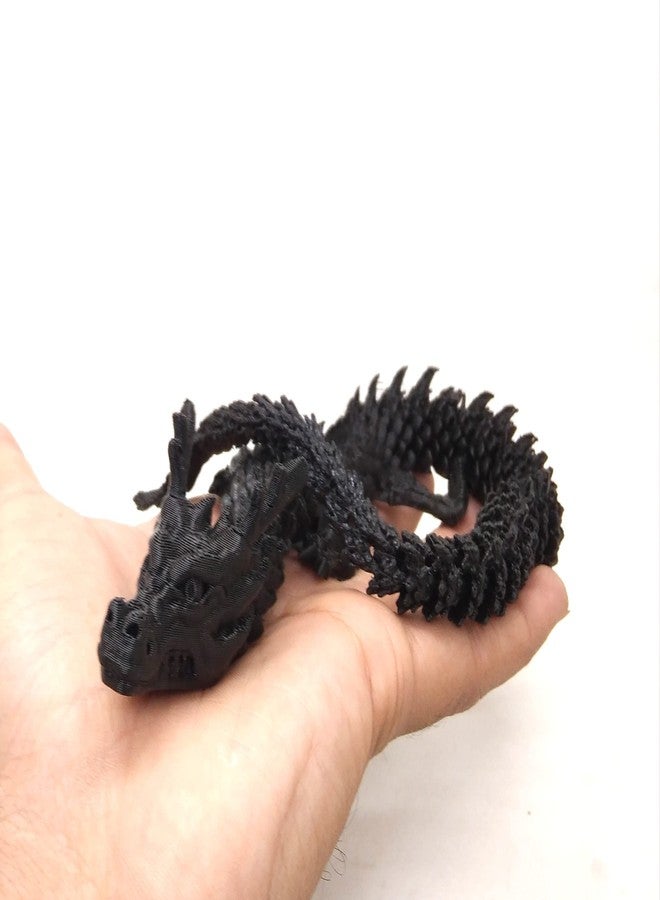 CERO ® 3D Printed Single Flexi Chinese Dragon/Home Decor/Display (Black PLA Plastic) - Image 2